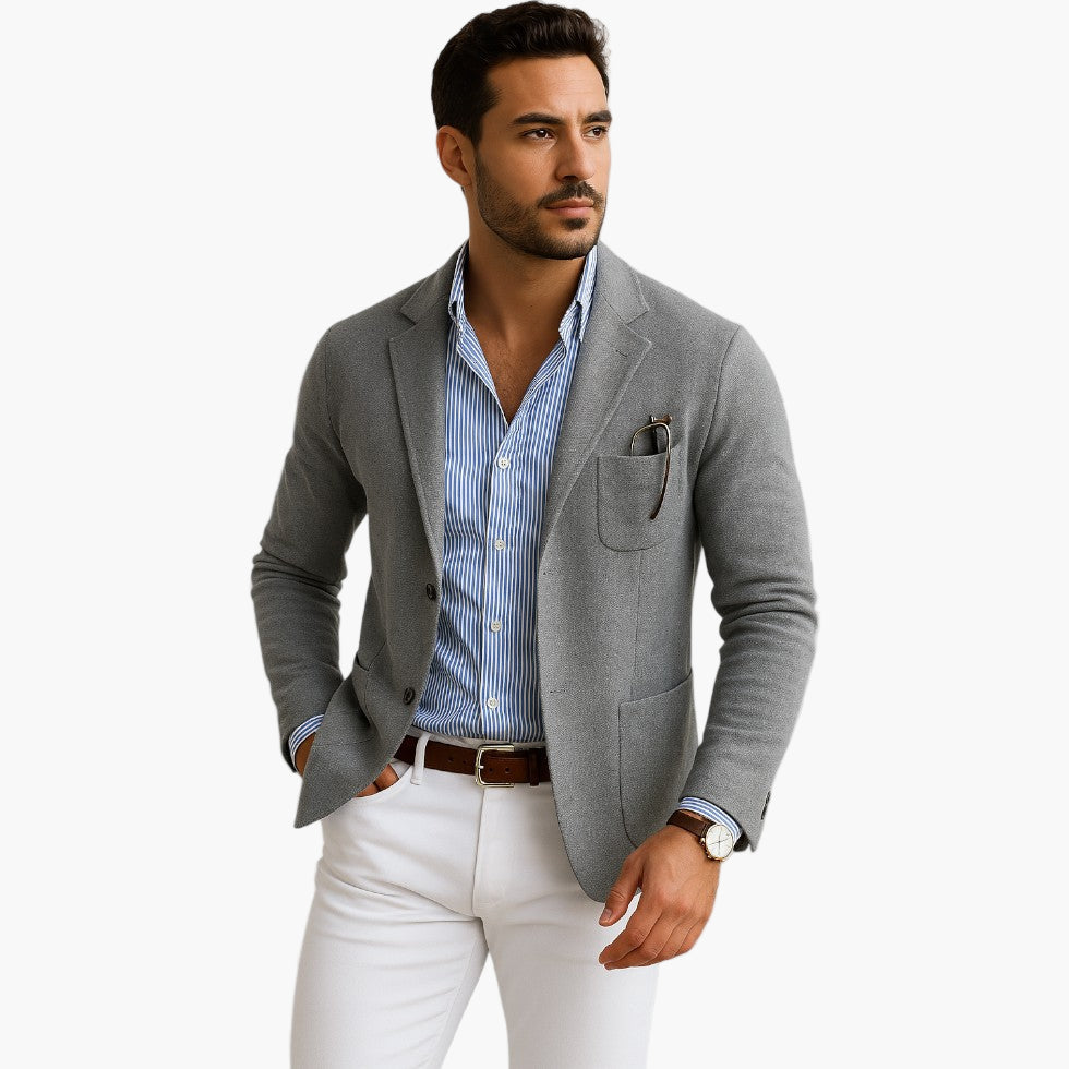 Men’s tailored-fit blazer with a single-button fastening - J&B; - 8 - London-stylehouse.com
