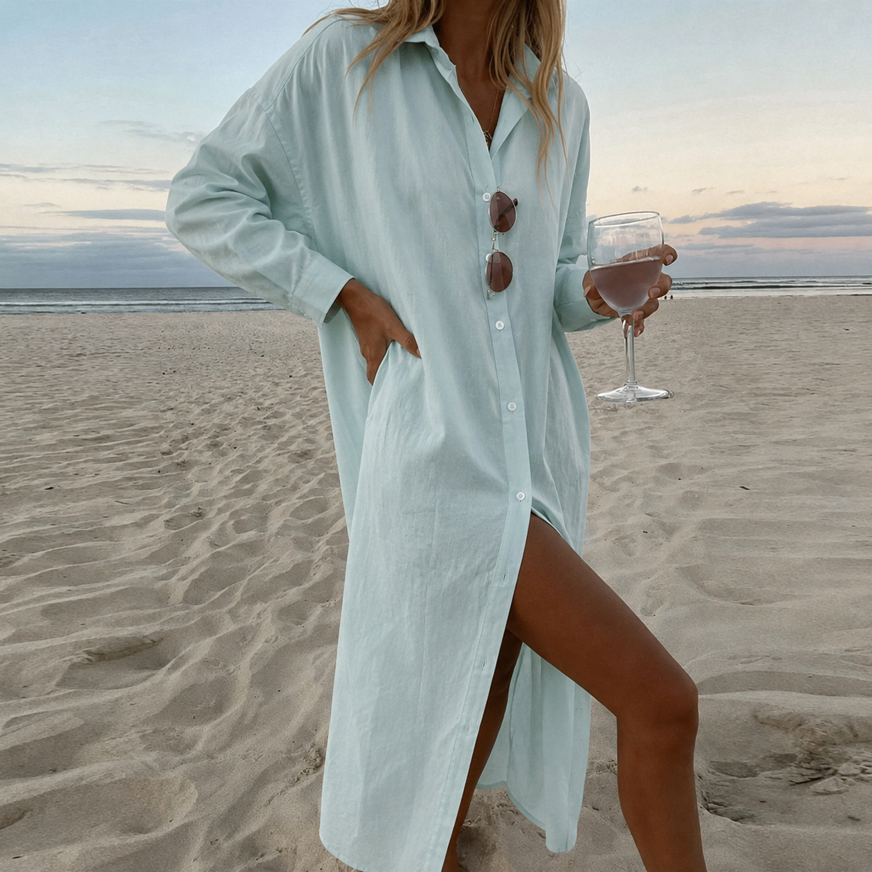 Kerstin – Casual High slits Beach Dress