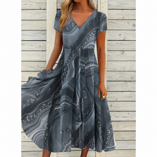 Britta – Women Floral Print  V-neck Dress