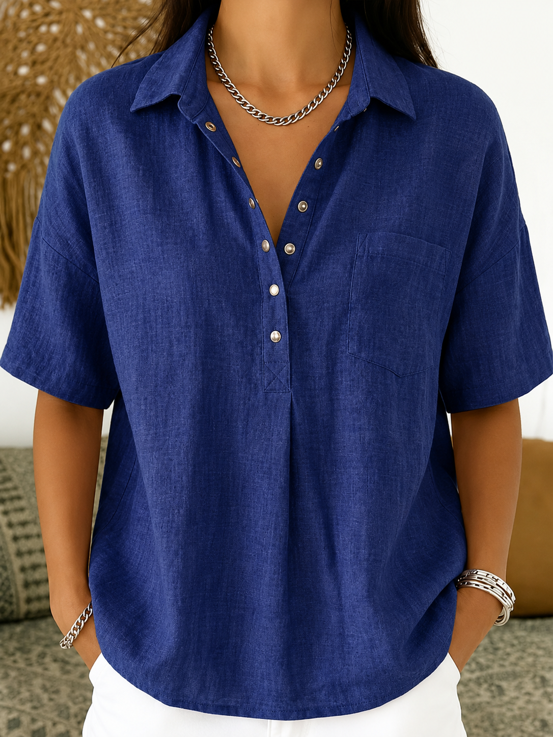 Thea – Button-Up Collar Blouse