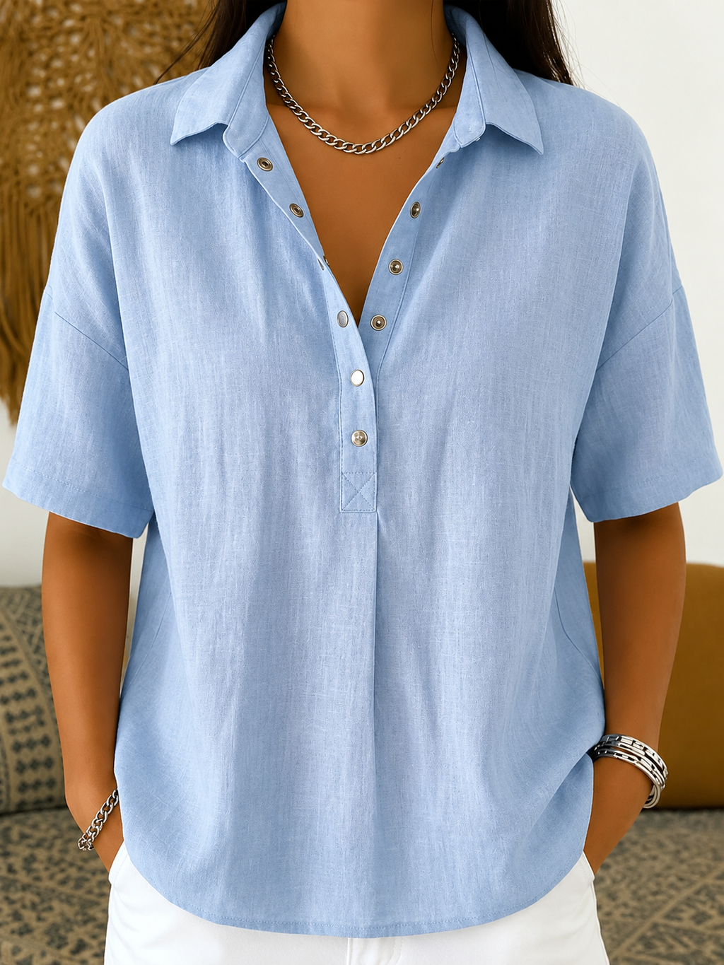 Thea – Button-Up Collar Blouse