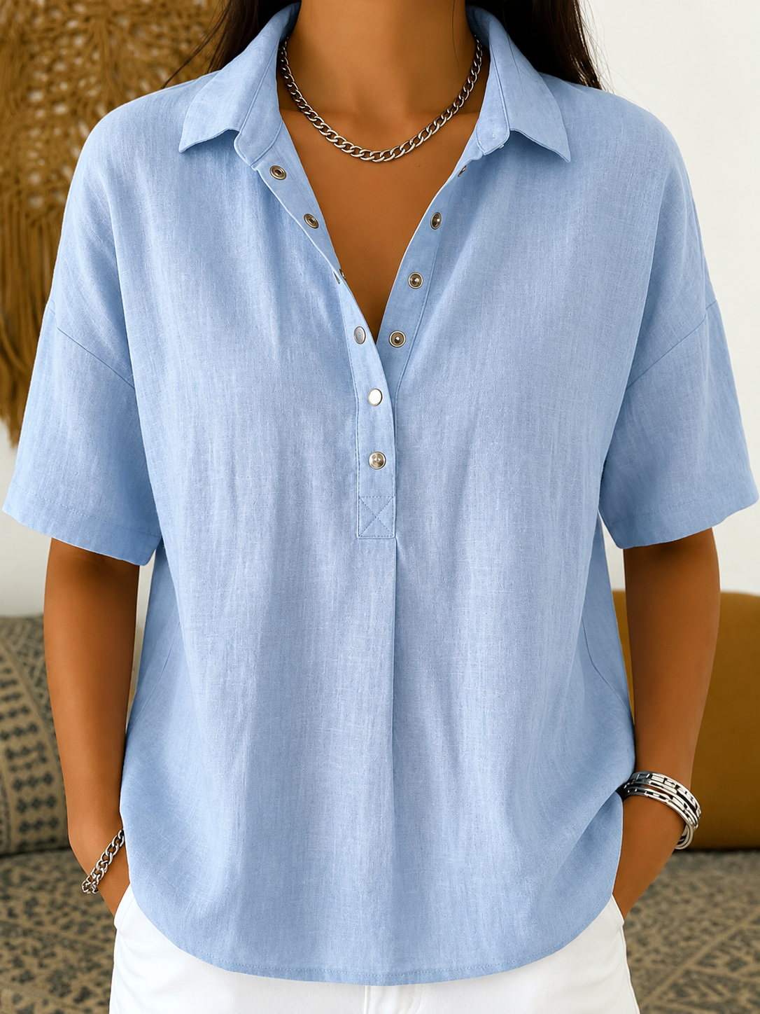 Thea – Button-Up Collar Blouse