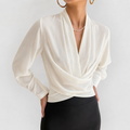 Lina – Elegant Puff Sleeves Wrap Blouse