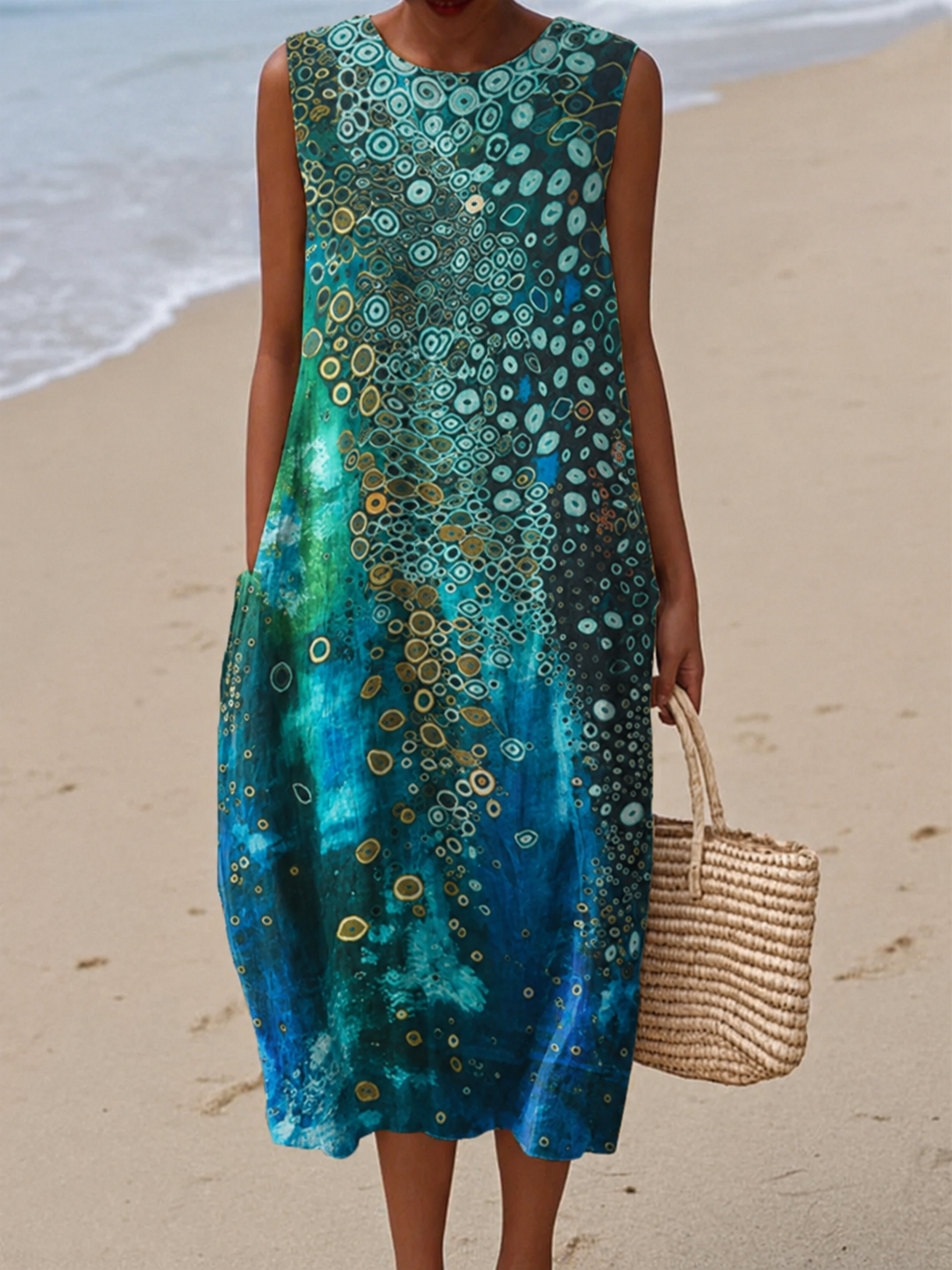 Summer Dress Women Colorful Print | Relaxed Fit with Pockets | L&S