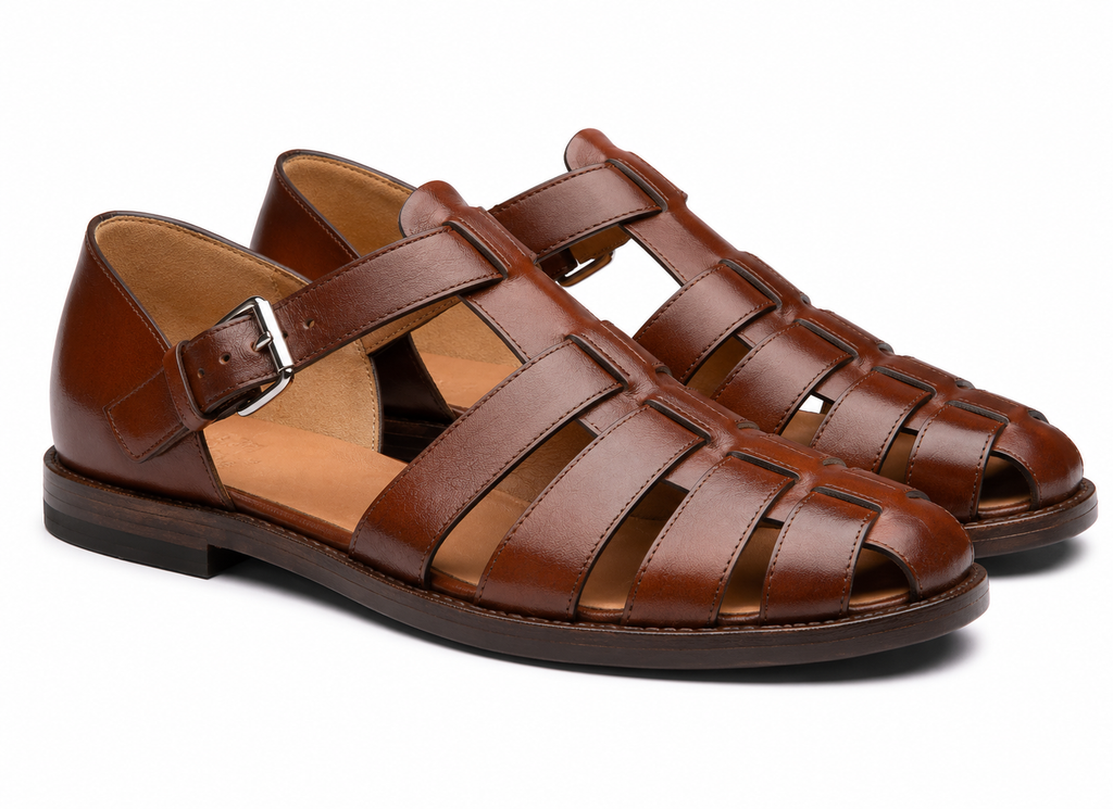 David – Men’s Leather Sandals Roman Style with Buckle