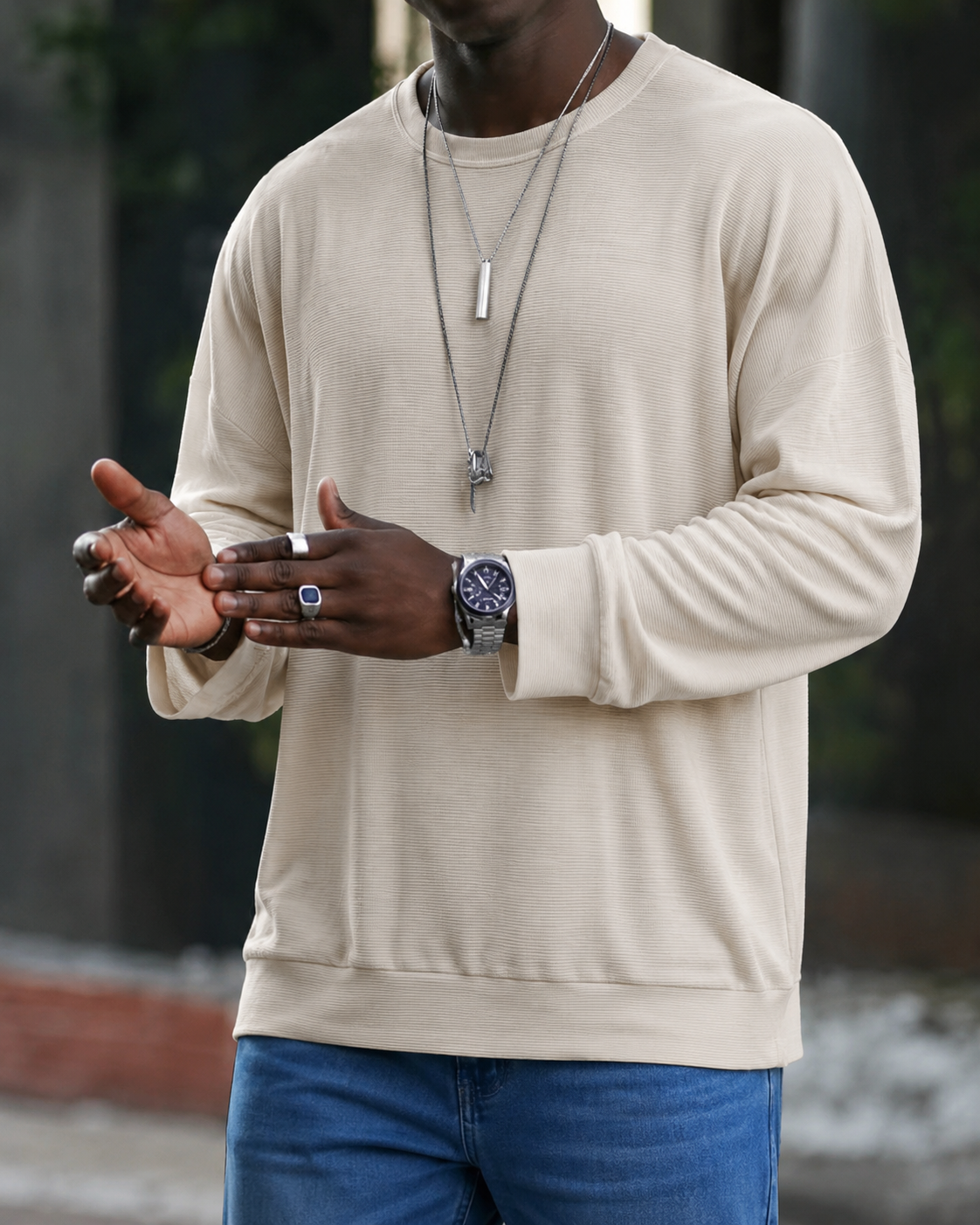 Iván – Textured Knit Jumper for Men