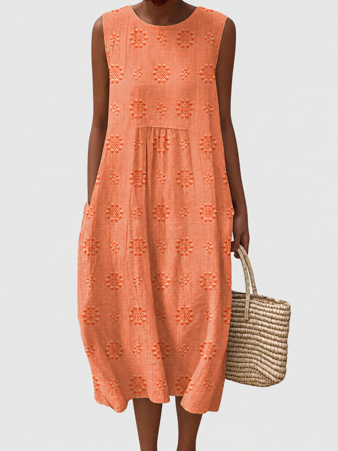 Eliza – Embroidered Sleeveless Midi Dress Womenswear