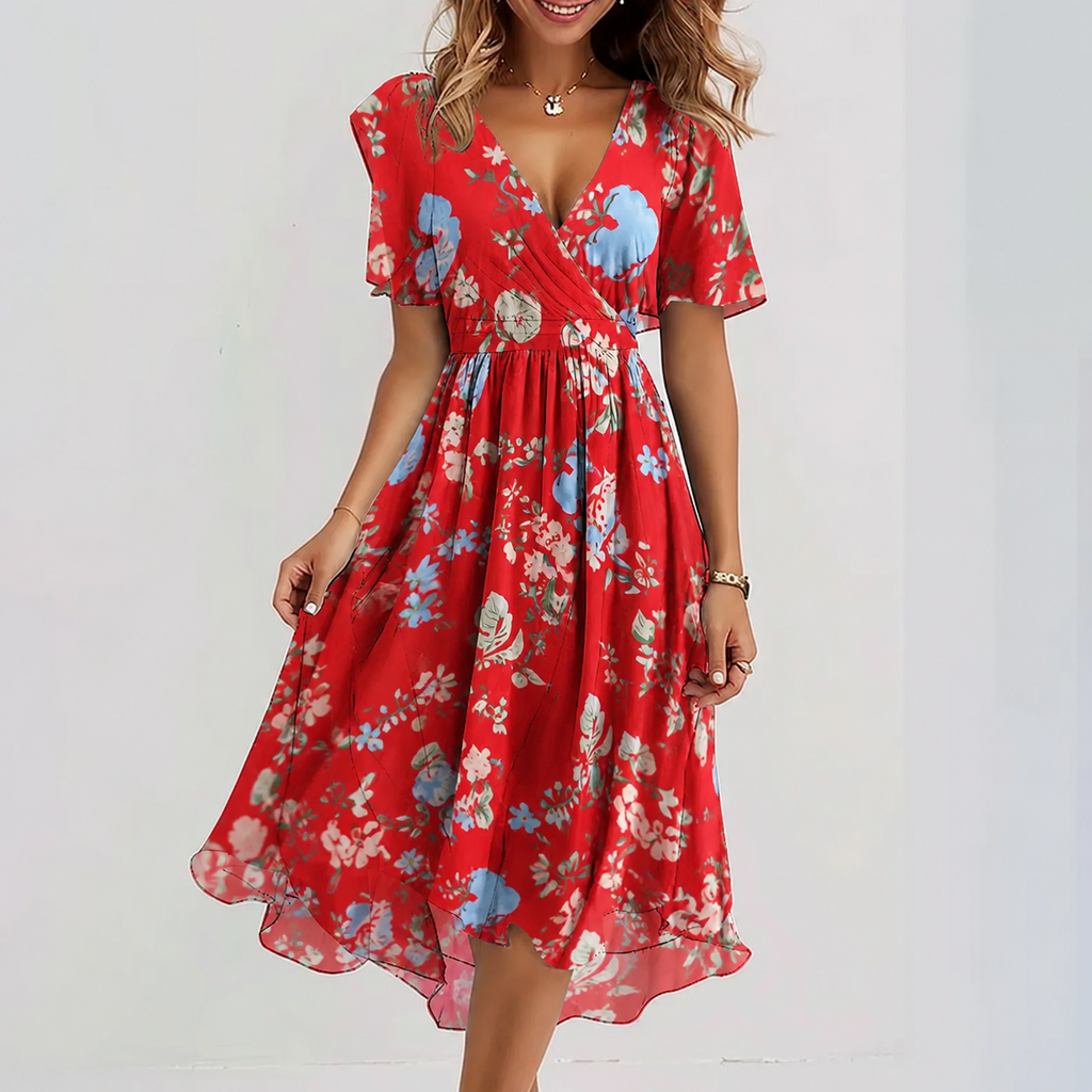 Emma – Elegant Floral Midi Dress for women