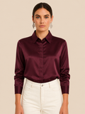 Adriana – Elegant Satin Button-Up Blouse for Women
