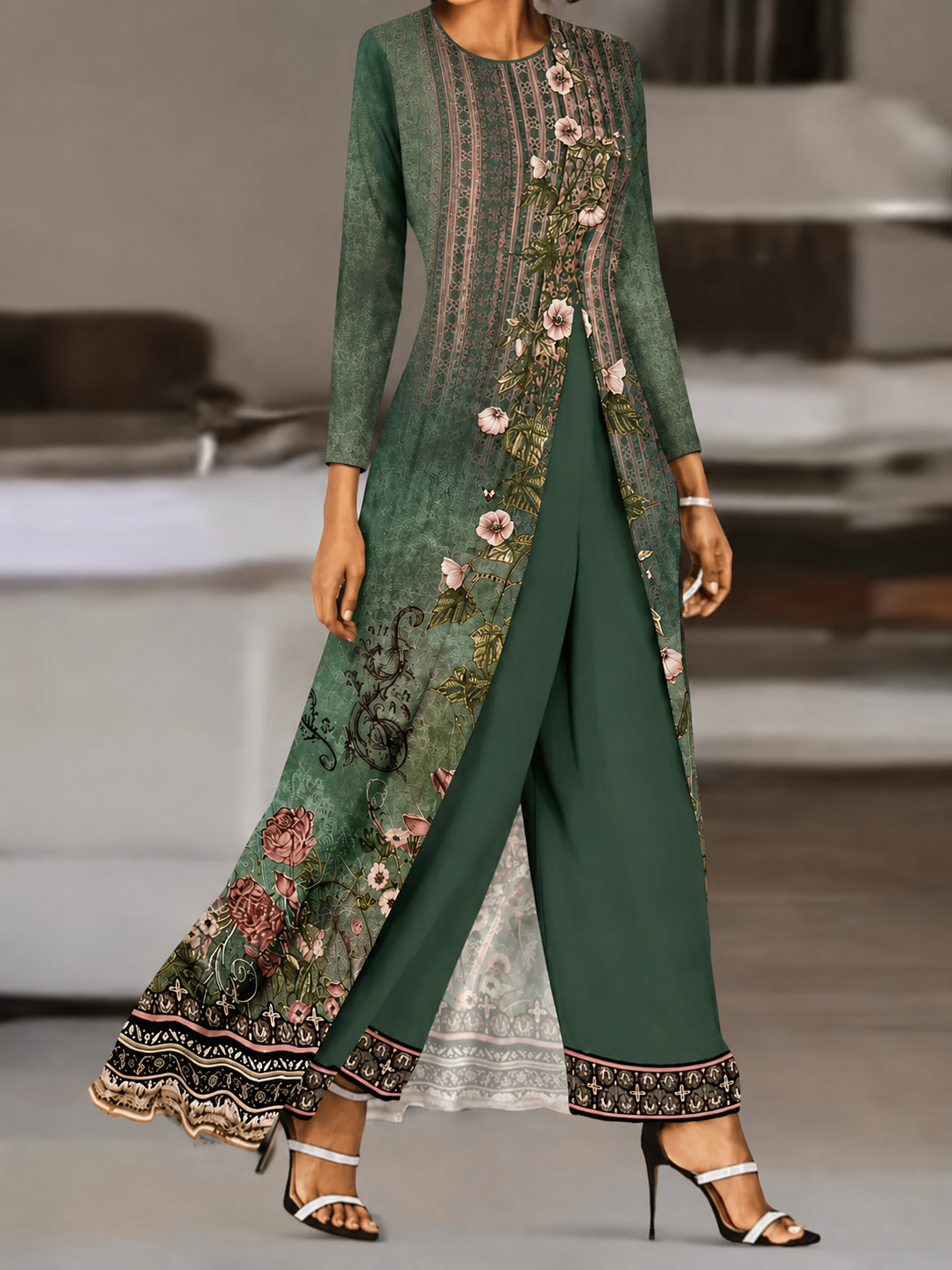Doreen – Women Elegant Floral Print Outfit