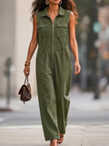 Christa – Sleeveless Zip-Up Jumpsuit