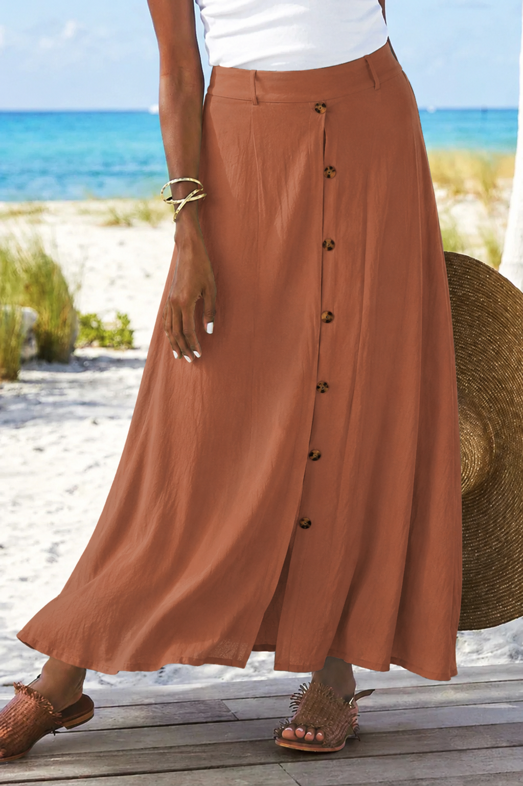 Maja – Women High Waist Linen Skirt