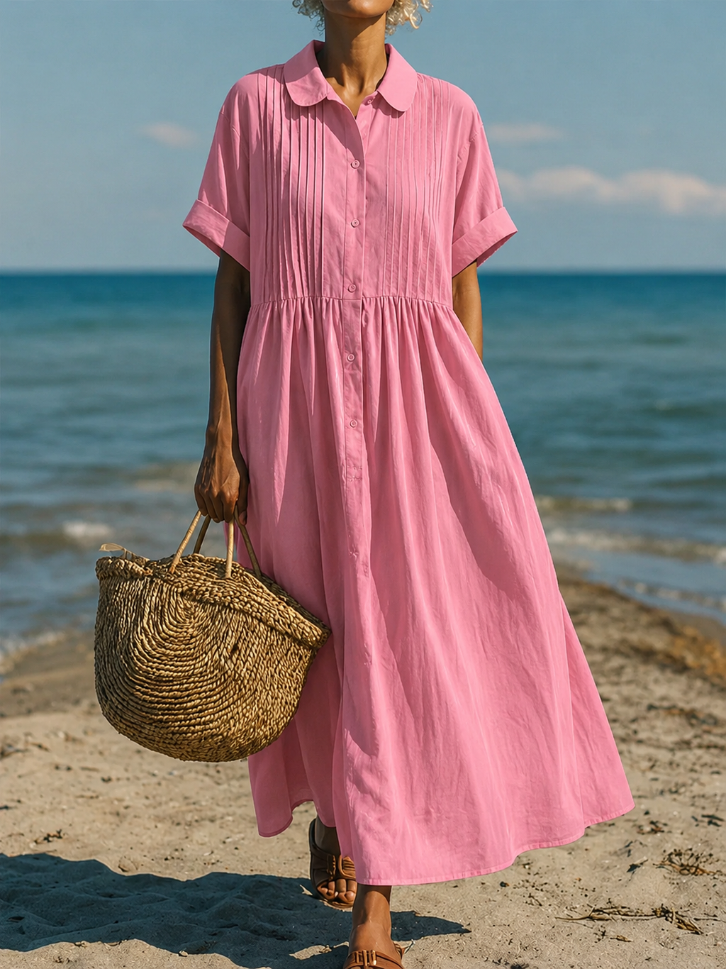 Gabriele – Relaxed Button Shirt  Dress