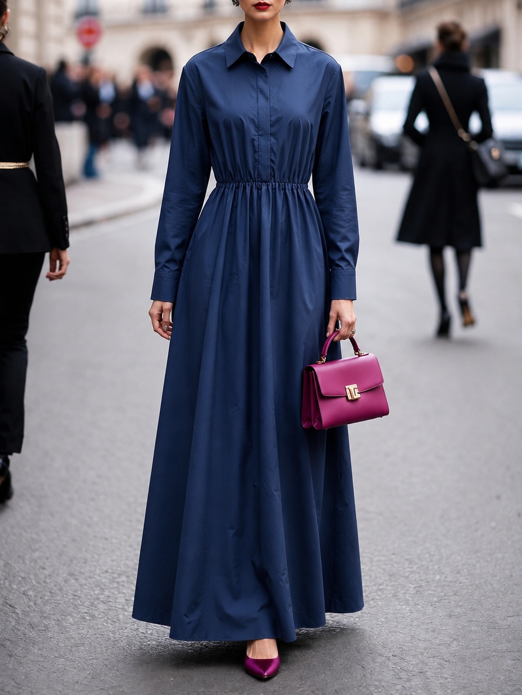 Vanessa – Women Long-Sleeve Tie Dress
