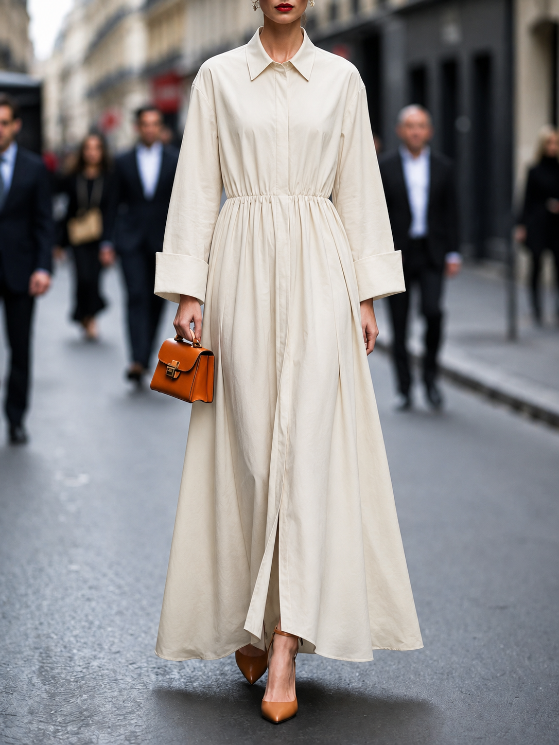 Vanessa – Women Long-Sleeve Tie Dress