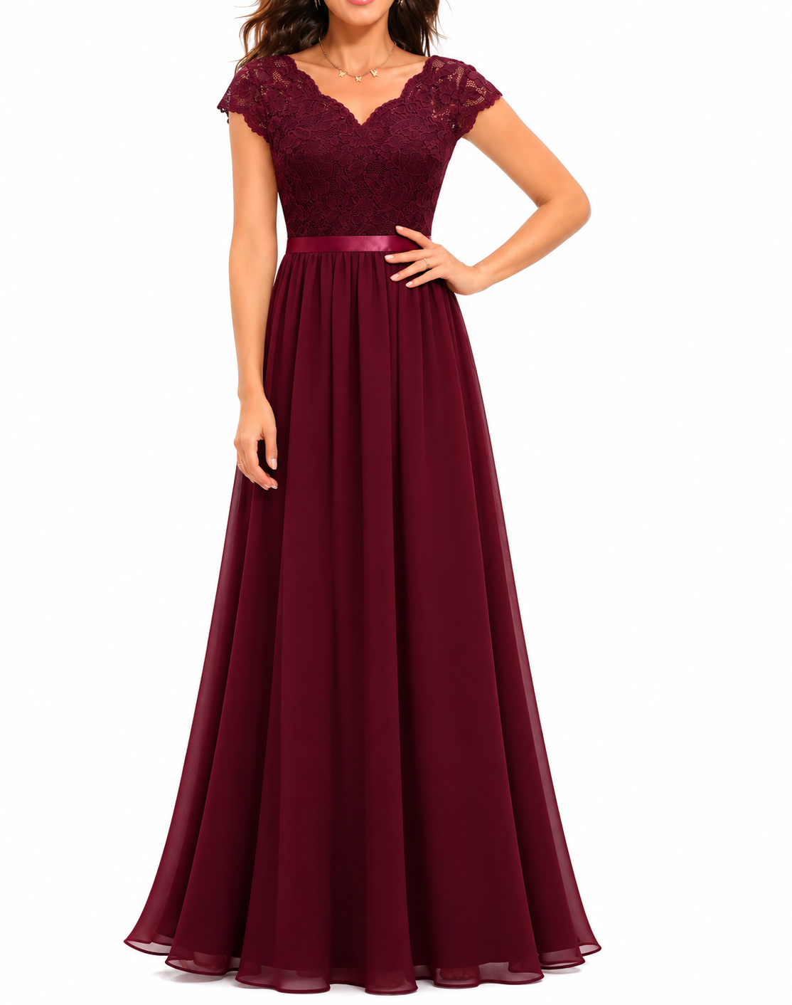 Sandra – Women Elegant Lace Evening Dress