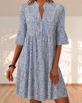Verena – Women Boho V-Neck 3/4 Sleeve Dress