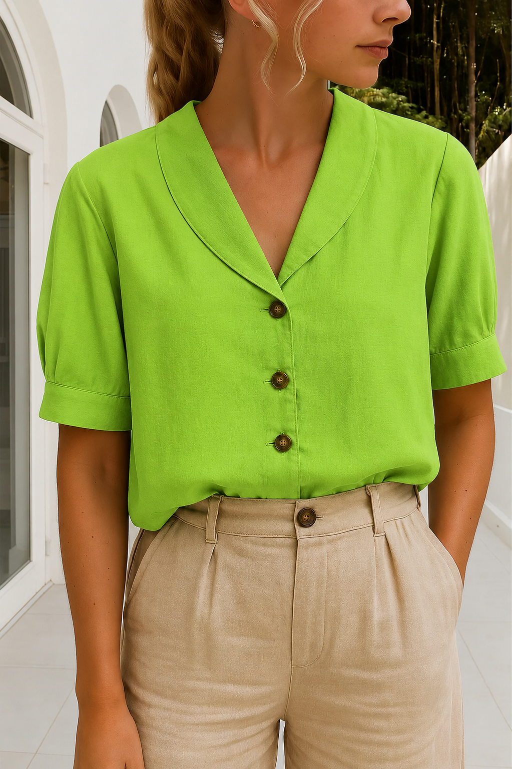 Lena – Trendy Cotton and Linen T-shirt for Women
