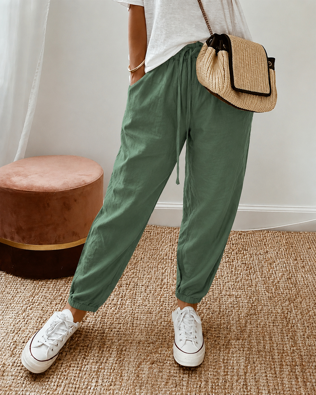 Hannah women casual and stylish pants in green