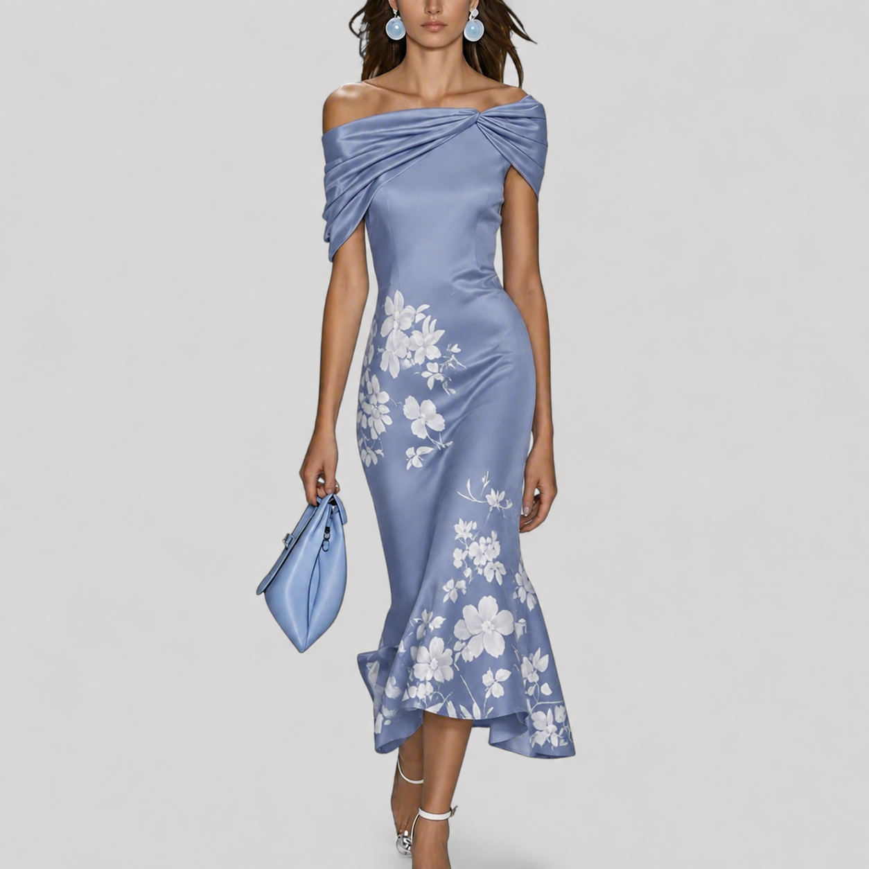 Vanessa – Elegant Off-Shoulder Floral Dress