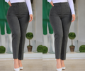 Claudia – High Waist Slim Fit Trousers with Decorative Pleats for Women