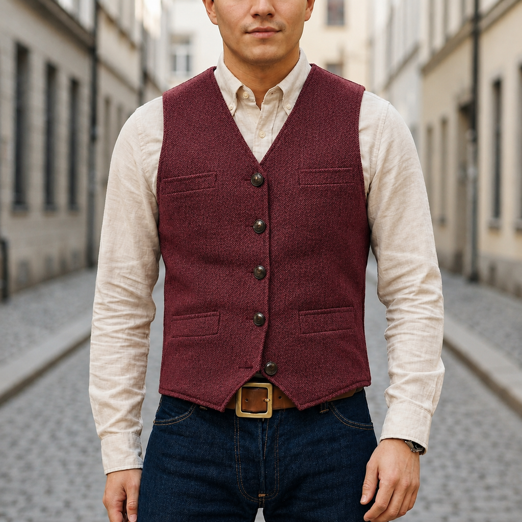 Adrian – Classic  Tweed Waistcoat for Men