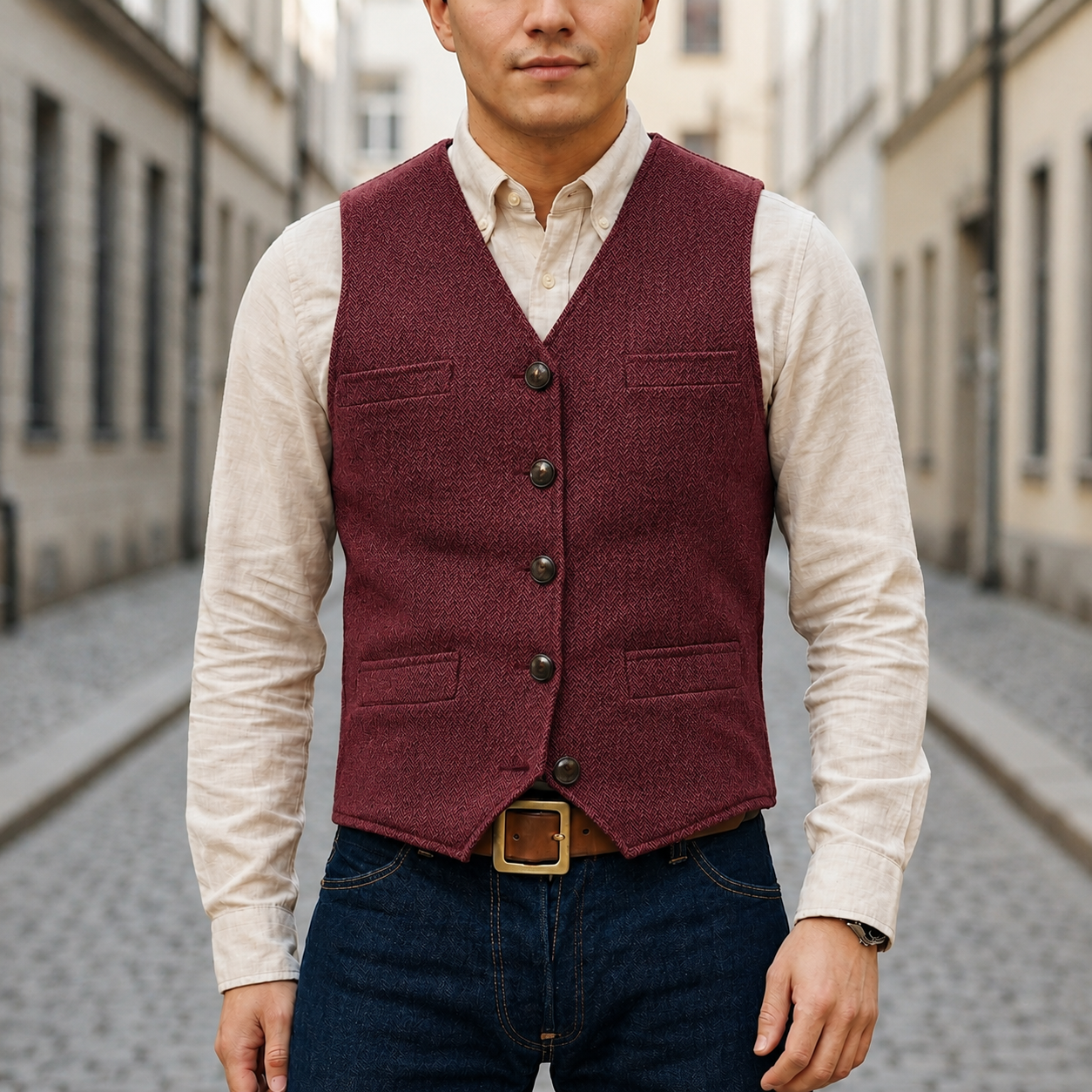 Adrian – Classic  Tweed Waistcoat for Men