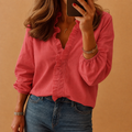 Clara – Ruffle-Neck Lightweight Blouse for Women