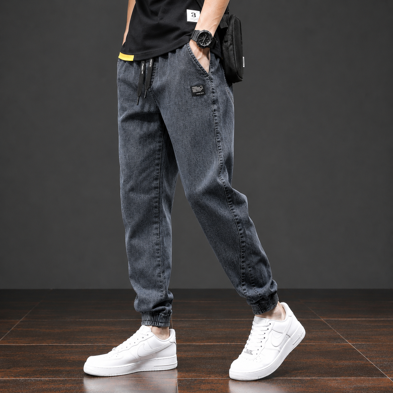 Ethan – Men Jogger Jeans with Drawstring Pants