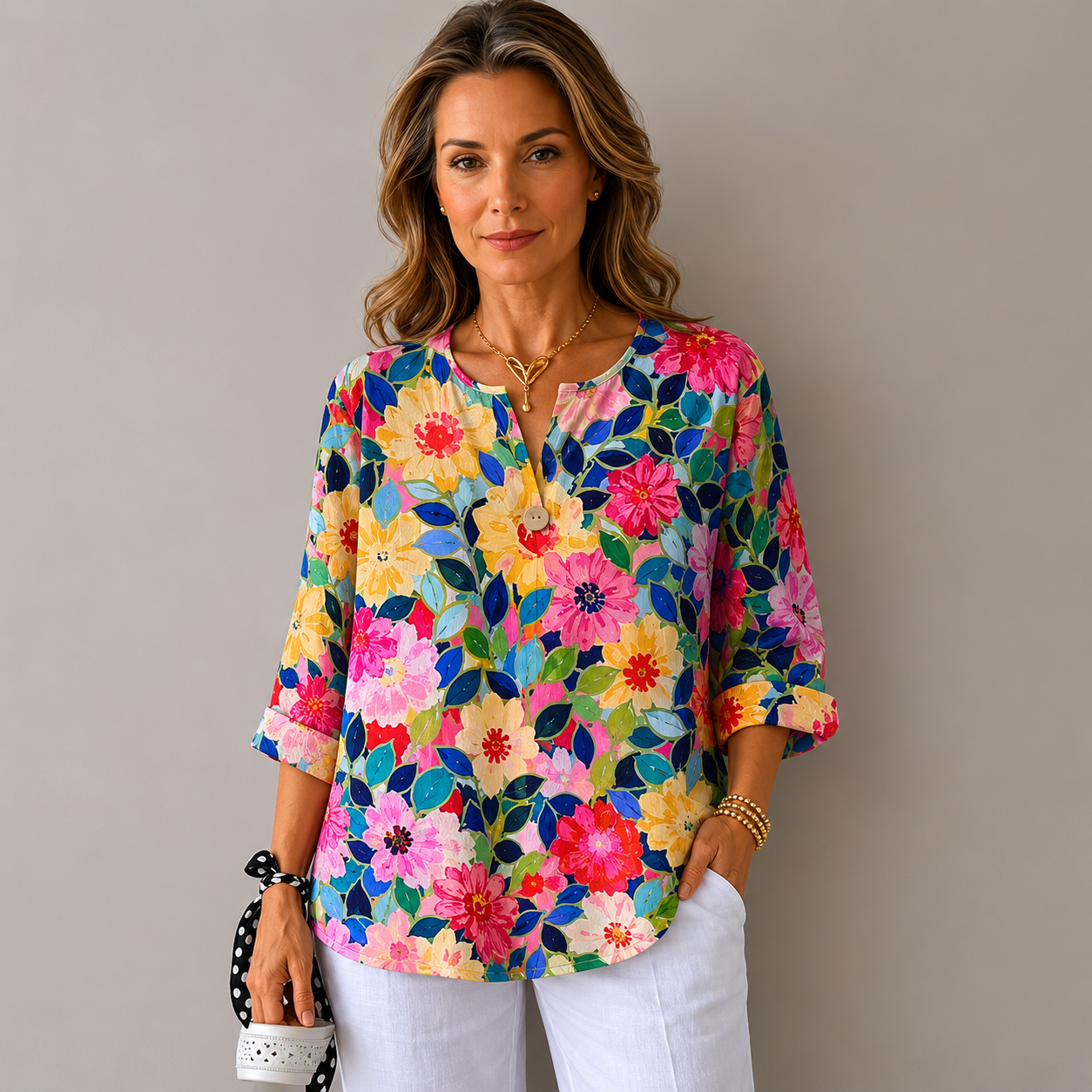 Thea – Women  Chic Floral  Print Blouse