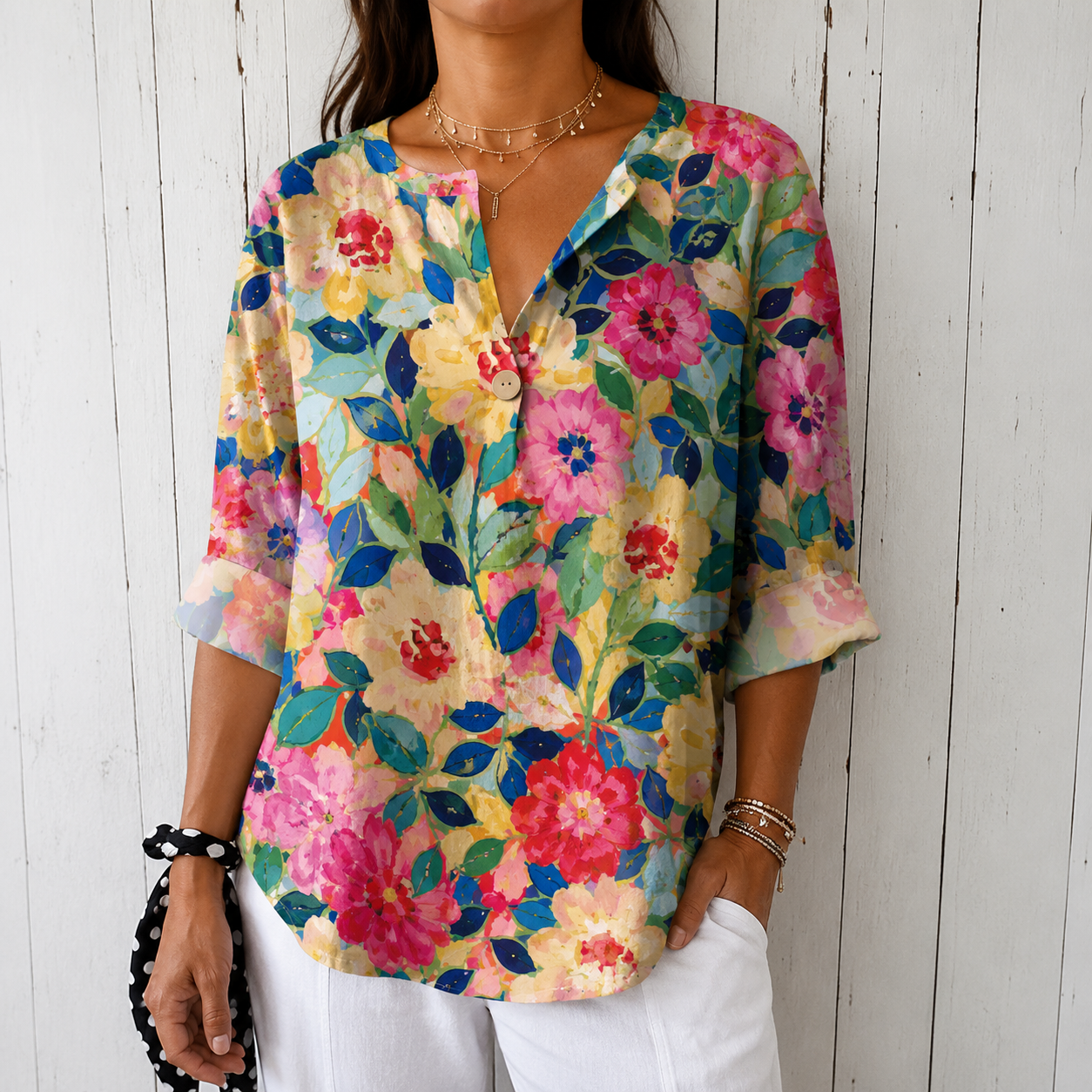 Thea – Women  Chic Floral  Print Blouse