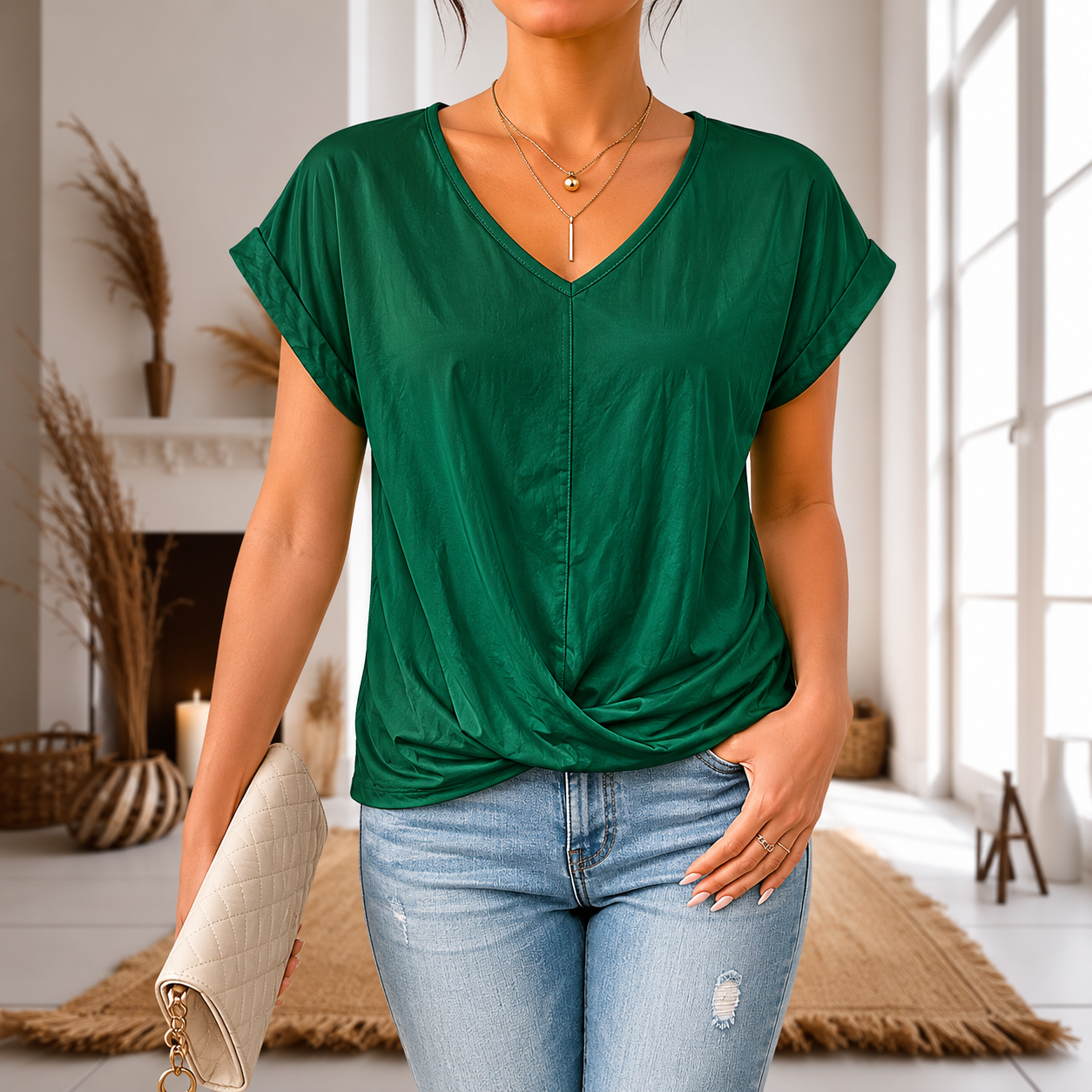 Susanne – Women’s Elegant V-Neck Blouse