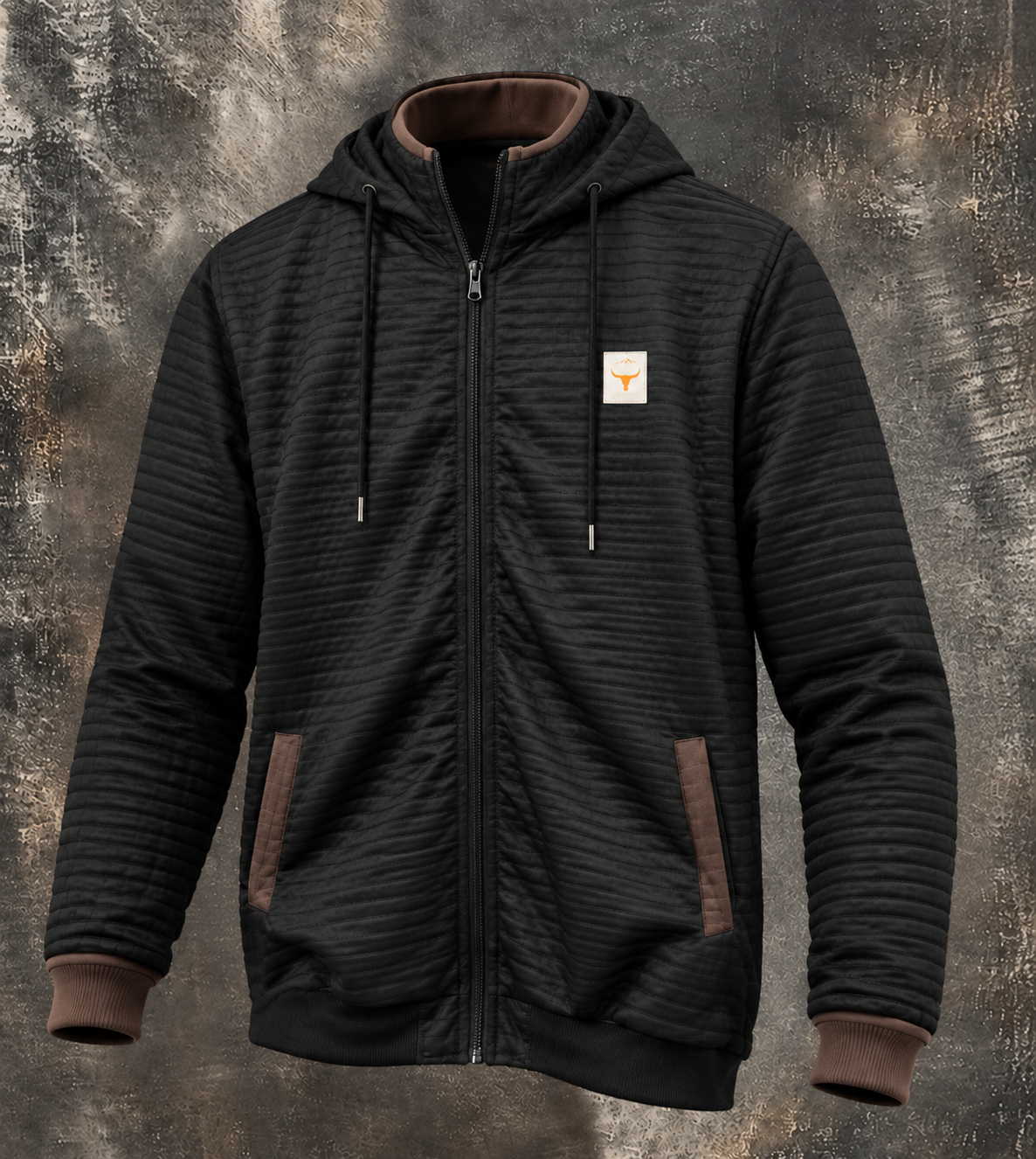 Liam – Sherpa-Lined Quilted Zip Hoodie for Men