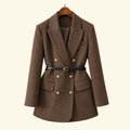 Chic Women's Tweed Blazer with Waist Belt | L&S