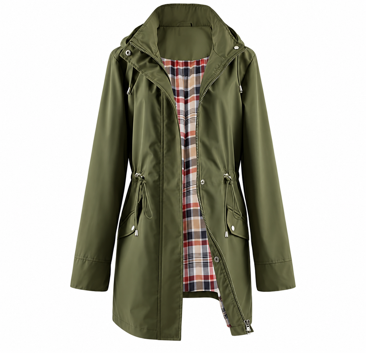 Women's Hooded Jacket with Adjustable Waist | L&S - 13 - London-stylehouse.com