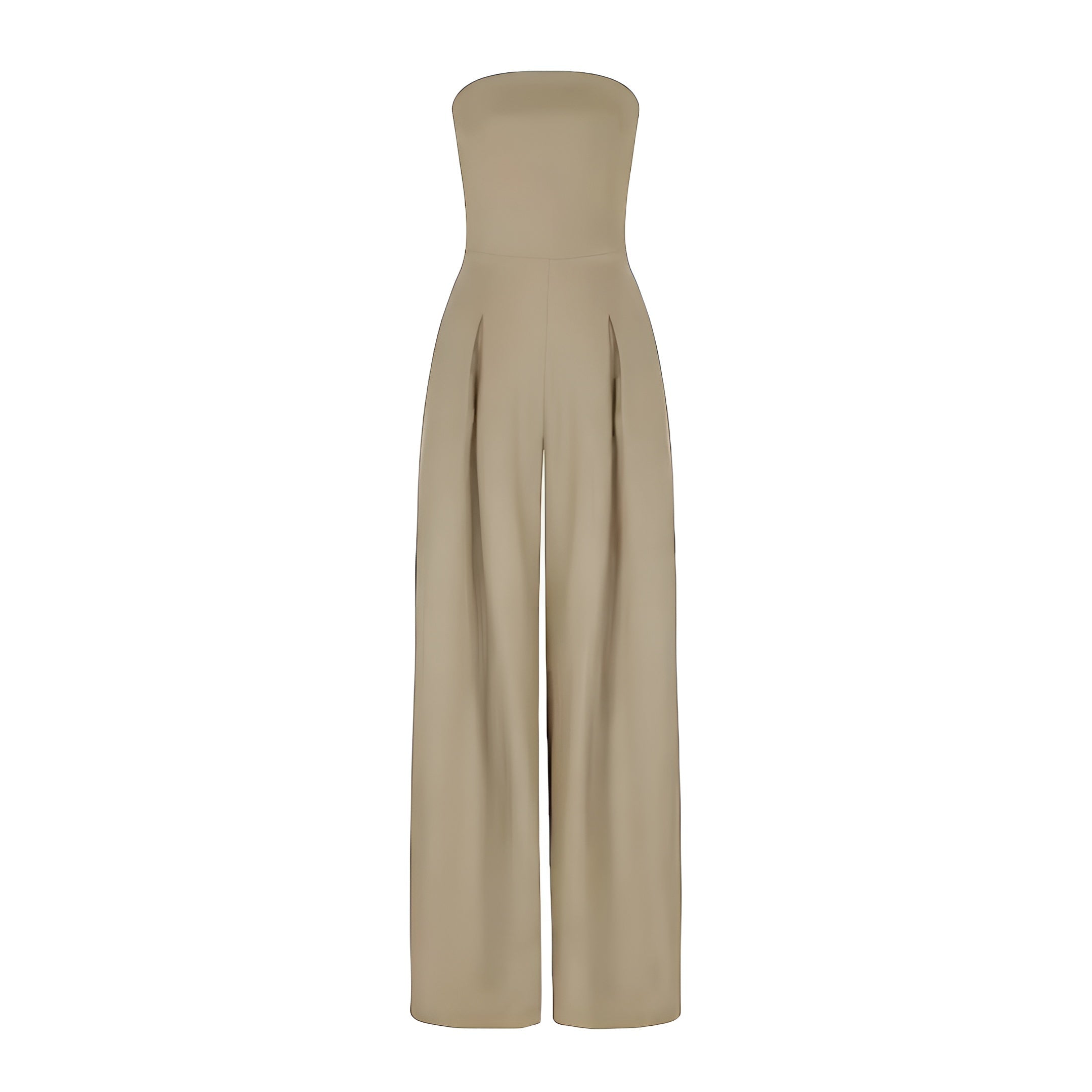 Strapless jumpsuit for women with wide-leg trousers and pockets - J&B; - 5 - London-stylehouse.com