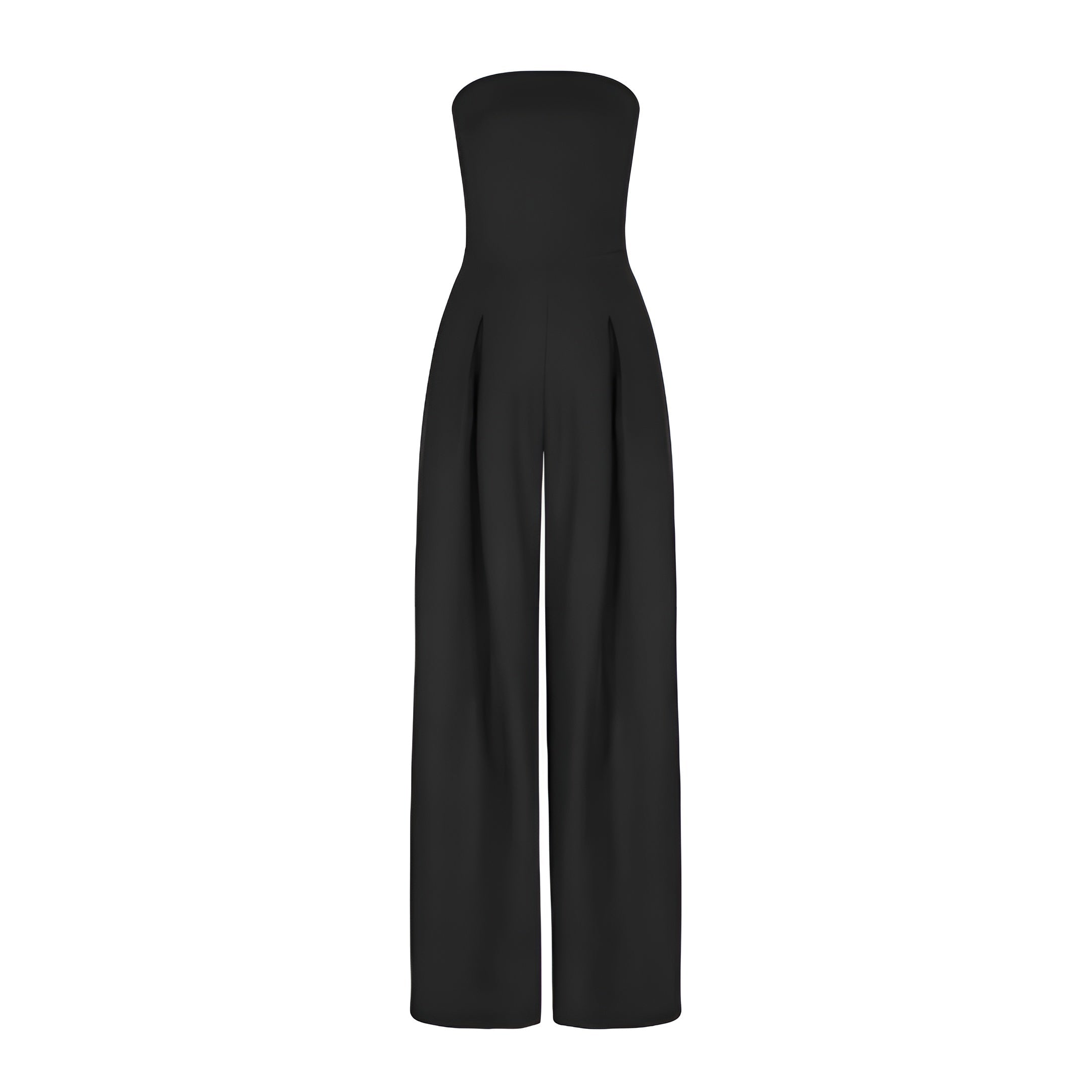 Strapless jumpsuit for women with wide-leg trousers and pockets - J&B; - 7 - London-stylehouse.com
