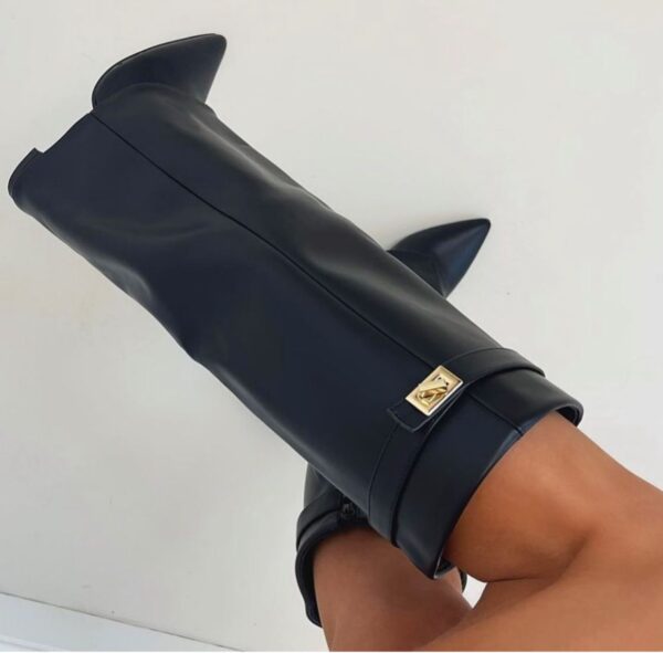 Women’s knee-high boots with a straight shaft and pointed toe - J&B; - 13 - London-stylehouse.com