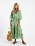 Carina – Elegant Quarter Sleeve V Neck Dress for Women - Image 1