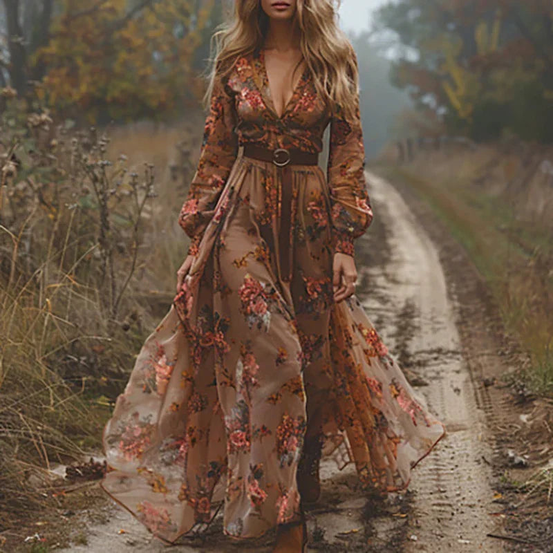 Erika – Floral Bohemian Dress - Image 4
