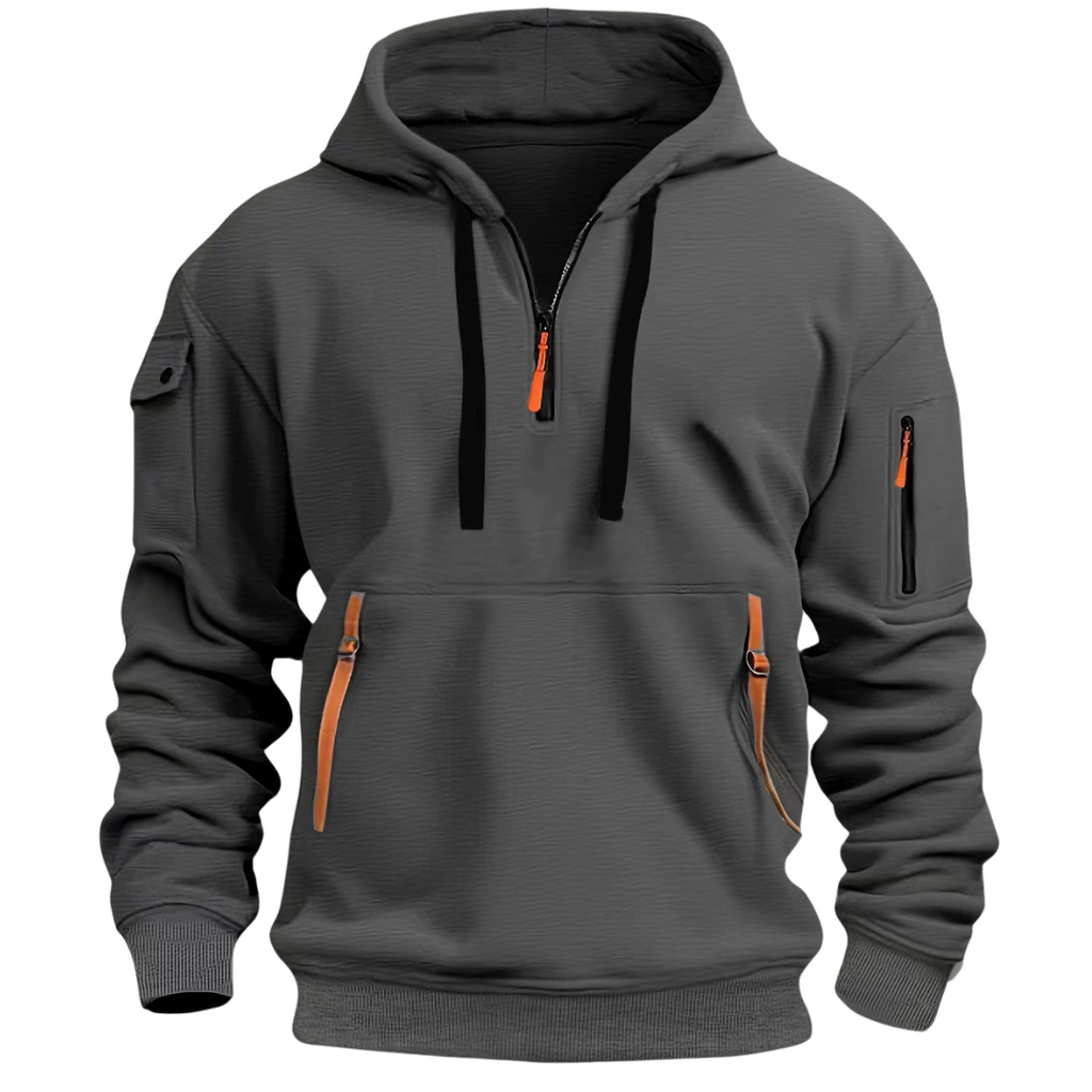 Men's hoodie with zipped pockets and a hood - J&B; - 5 - London-stylehouse.com