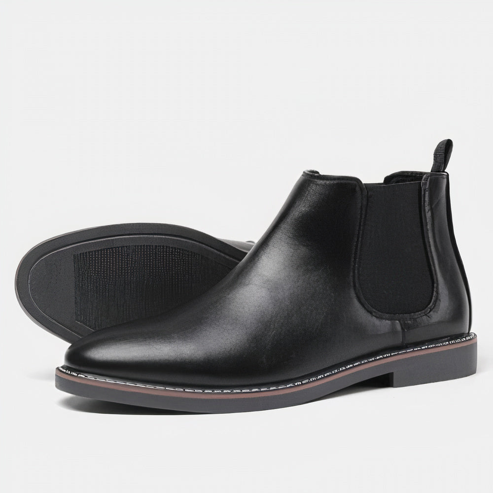 Men’s brown Chelsea boots with elasticated panels - J&B; - 5 - London-stylehouse.com