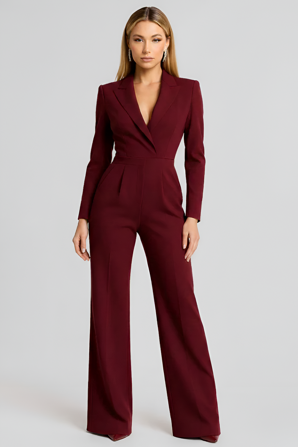 Gabriele – Women Deep Neckline and Wide Legs Jumpsuit - Image 4