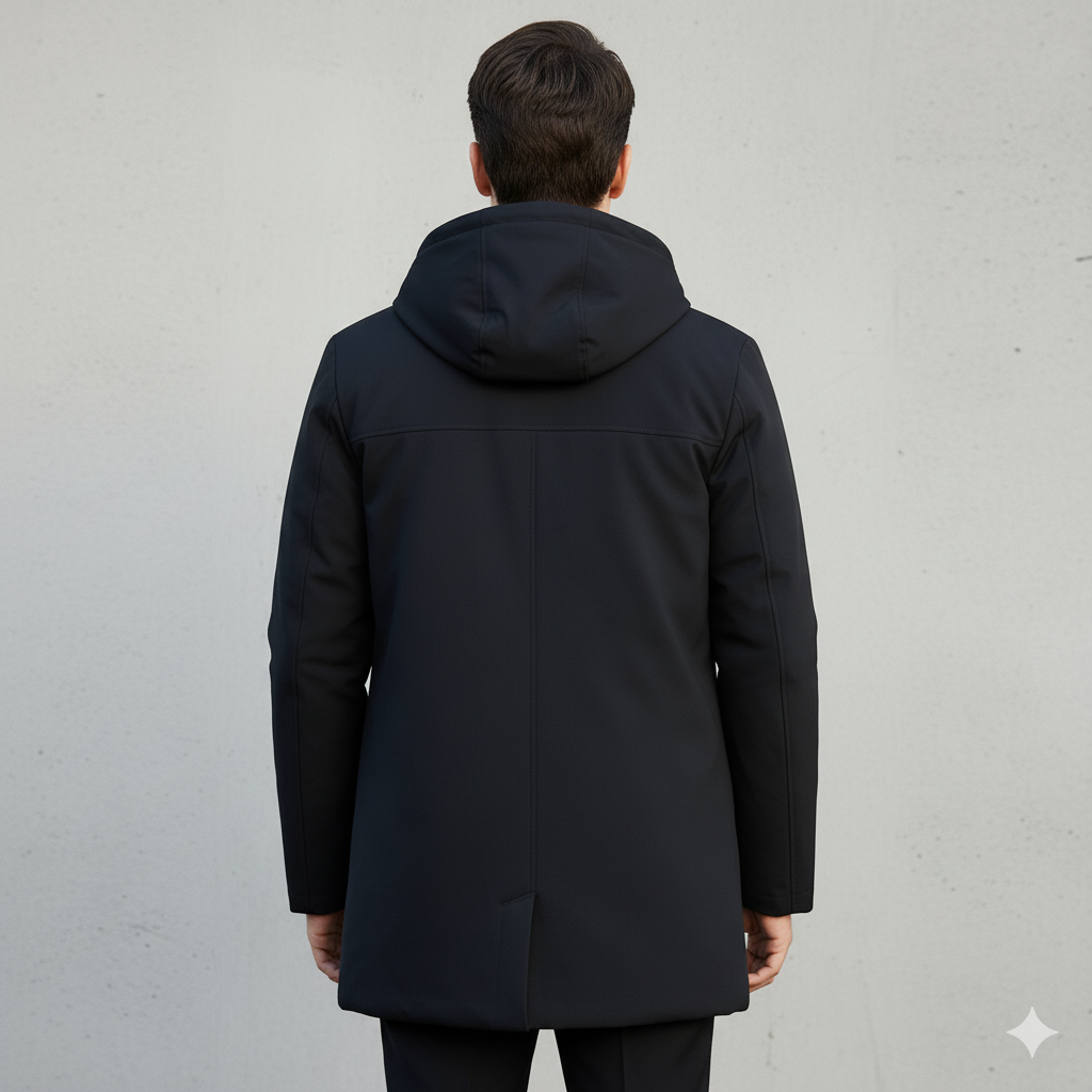 Long men's jacket with hood and zip - J&B; - 5 - London-stylehouse.com
