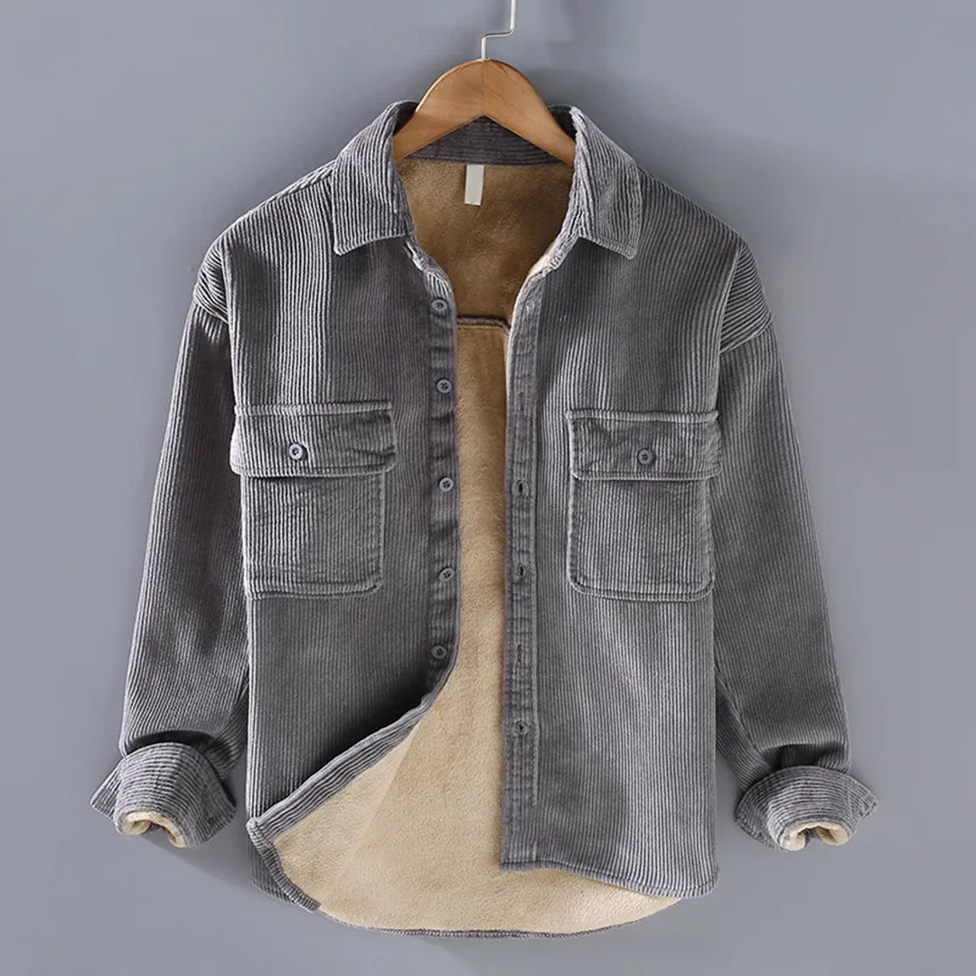 Men's corduroy jacket with a button placket and two pockets - J&B; - 2 - London-stylehouse.com