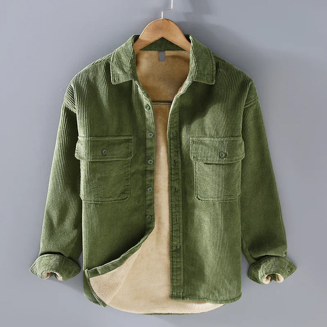 Men's corduroy jacket with a button placket and two pockets - J&B; - 4 - London-stylehouse.com