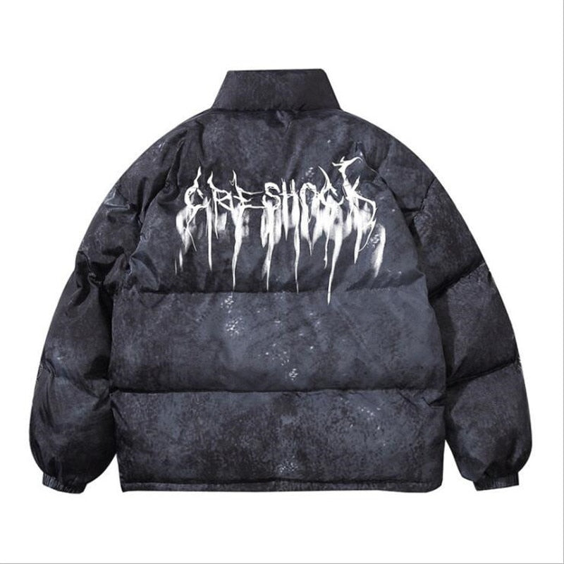 Men’s oversized down jacket with a striking print - J&B; - 2 - London-stylehouse.com