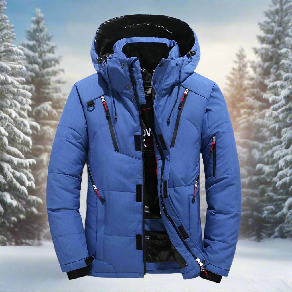 Padded men’s jacket with hood and zip - J&B; - 3 - London-stylehouse.com