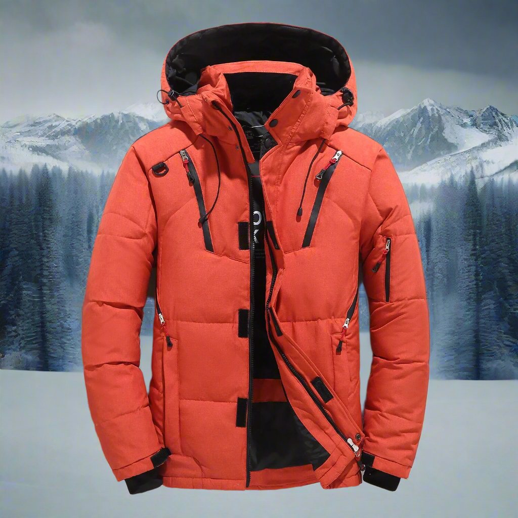 Padded men’s jacket with hood and zip - J&B; - 1 - London-stylehouse.com