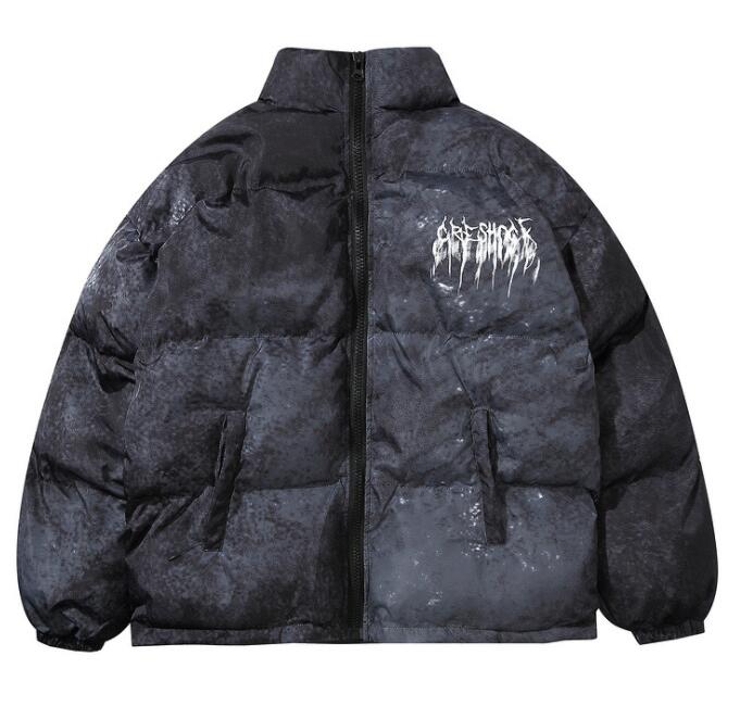 Men’s oversized down jacket with a striking print - J&B; - 3 - London-stylehouse.com